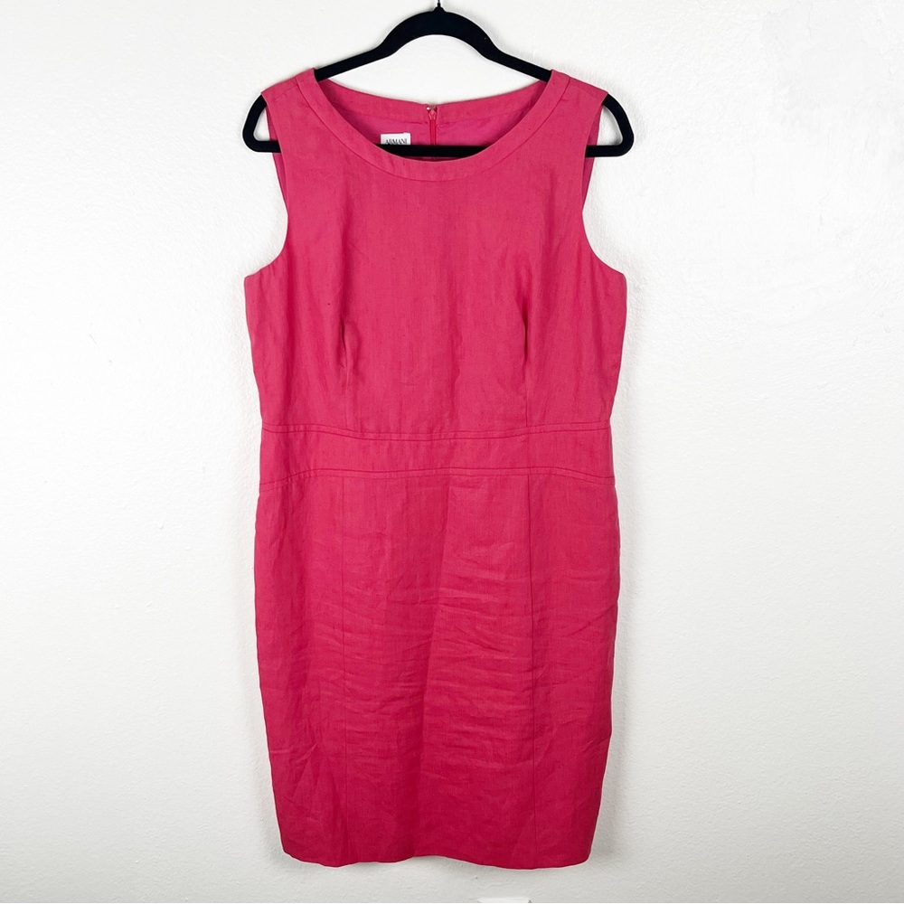 ARMANI COLLEZIONI Pink Lined Sleeveless Hidden Back Zipper Dress Size 12 Career